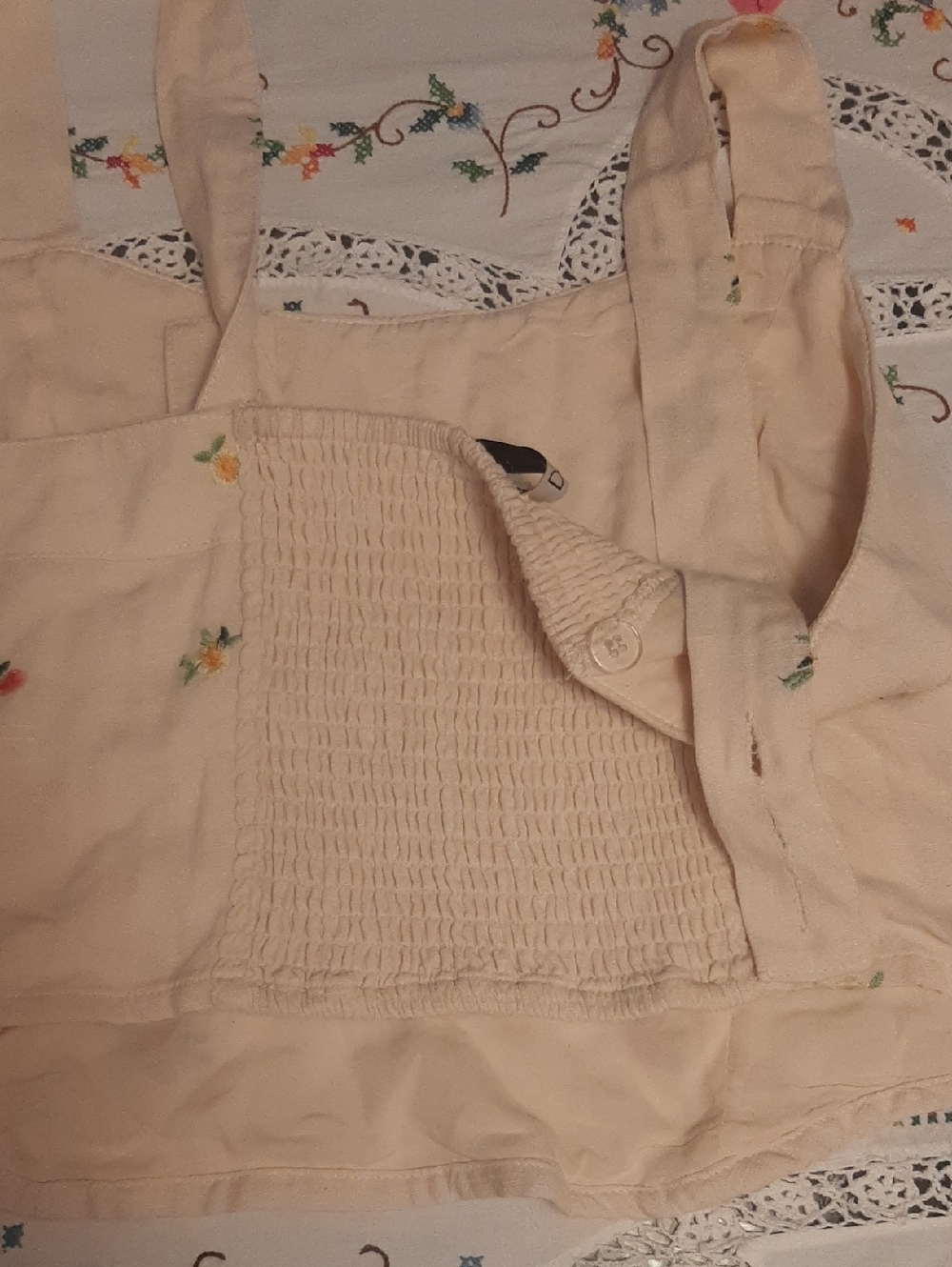 NWT π Dex Floral EMROIDERED Linen Blend Crop Top w Adjustable Straps Sz XL - Picture 16 of 16